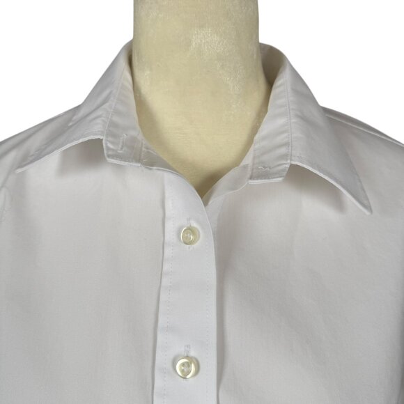 Lands' End white 3/4 sleeve button down collared shirt women's 4P - Picture 5 of 9